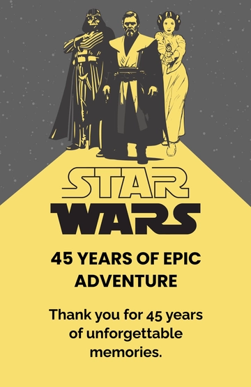 Free Star Wars Anniversary Poster Template to Edit Online Free Star Wars Anniversary Poster Template to Edit Online