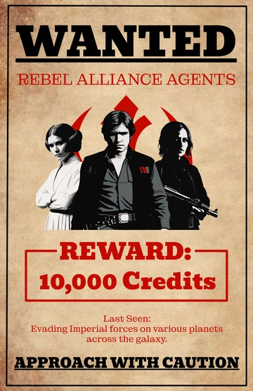 Free Star Wars Wanted Poster Template to Edit Online