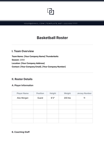 Free Basketball Roster Template to Edit Online | Template.net