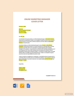 Online Marketing Manager Cover Letter