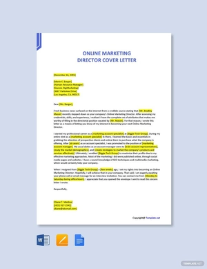 Online Marketing Director Cover Letter