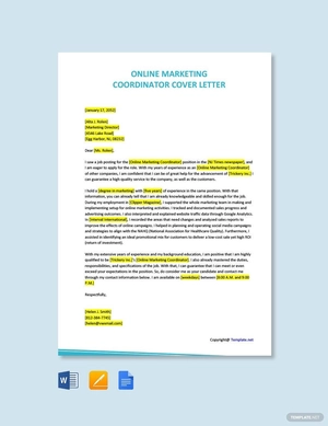Online Marketing Coordinator Cover Letter