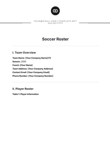 Free Soccer Roster Template to Edit Online | Template.net