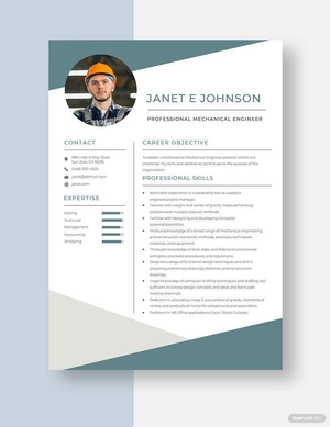 Professional Mechanical Engineer Resume