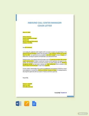 Inbound Call Center Manager Cover Letter