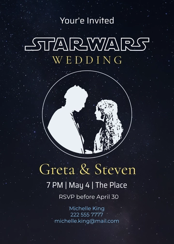 Free Star Wars Wedding Invitation Template to Edit Online