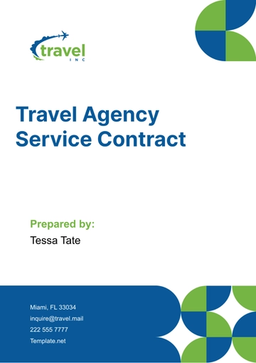 Free Travel Agency Service Contract Template to Edit Online