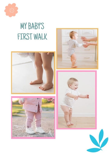 Free Baby Milestone Photo Collage Template to Edit Online