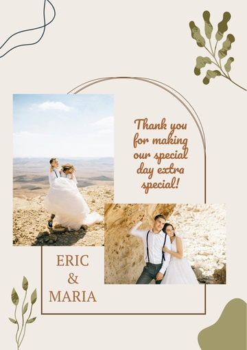 Free Wedding Thankyou Photo Collage Template to Edit Online