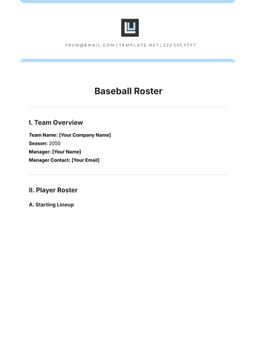 Free Baseball Roster Template to Edit Online | Template.net