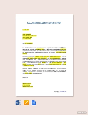 Call Center Agent Cover Letter