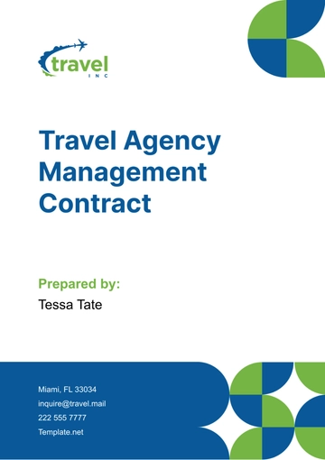 Free Travel Agency Management Contract Template to Edit Online
