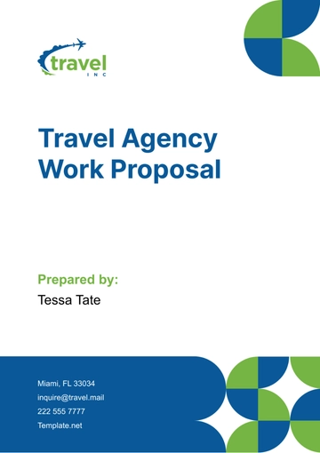 Free Travel Agency Work Proposal Template to Edit Online