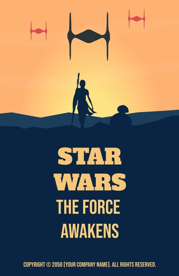 Free Star Wars Force Awakens Poster Template to Edit Online