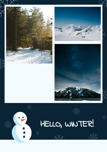 Free Hello Winter Photo Collage Template to Edit Online