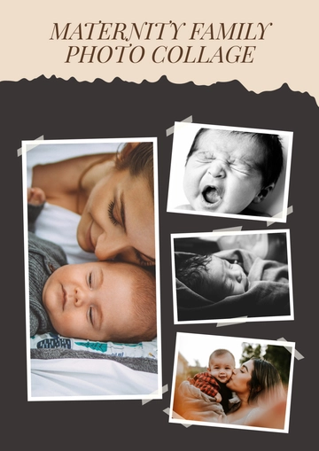 Free Maternity Family Photo Collage Template to Edit Online