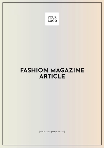 Free Fashion Magazine Article Template to Edit Online