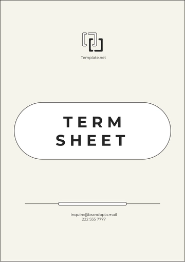 Free Simple Term Sheet Template to Edit Online