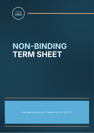 Free Non Binding Term Sheet Template to Edit Online