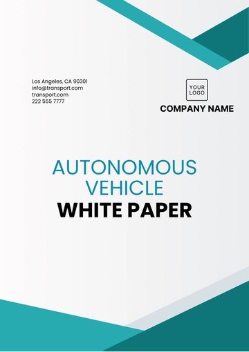 Free Autonomous Vehicle White Paper Template to Edit Online