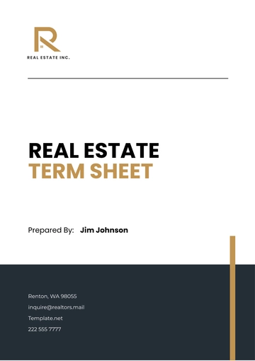 Free Real Estate Term Sheet Template to Edit Online