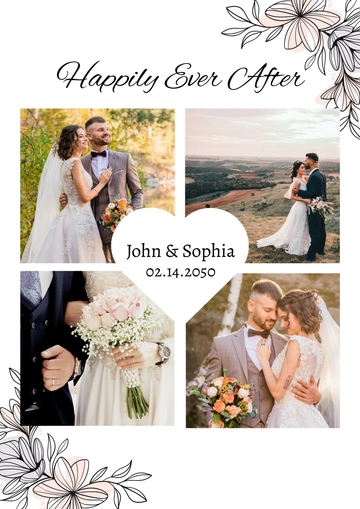 Free Bride and Groom Photo Collage Template to Edit Online