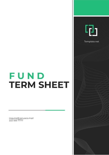 Free Fund Term Sheet Template to Edit Online
