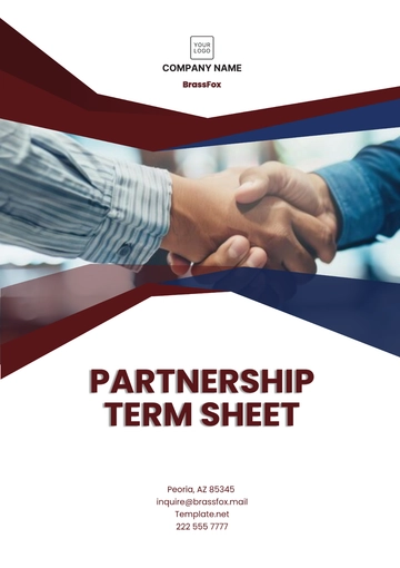Free Partnership Term Sheet Template to Edit Online