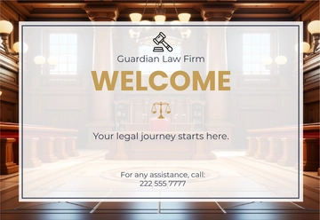 Free Law Firm Welcome Card Template to Edit Online