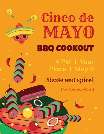 Free Cinco De Mayo BBQ Flyer Template to Edit Online