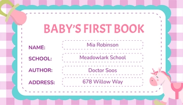 Free Baby Book Label Template to Edit Online
