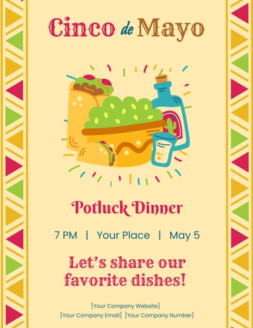 Free Cinco De Mayo Potluck Flyer Template to Edit Online