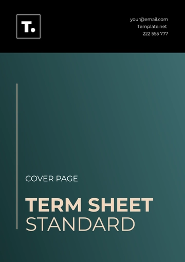 Free Term Sheet Standard Cover Page Template to Edit Online