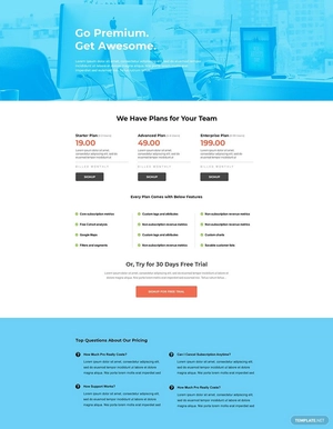 Business SaaS Pricing Page Template