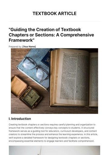 Free Textbook Article Template to Edit Online