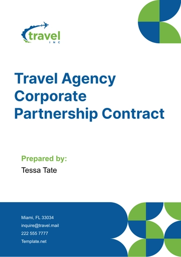 Free Travel Agency Corporate Partnership Contract Template to Edit Online
