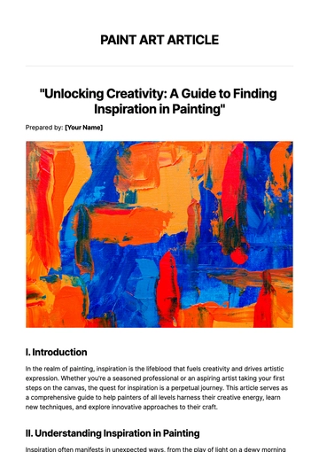 Free Painting Art Article Template to Edit Online
