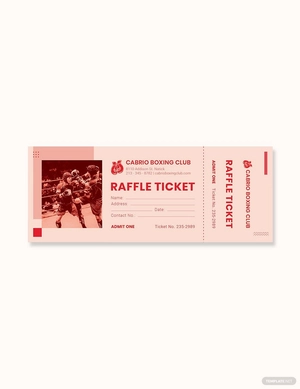 Boxing Raffle Ticket Template