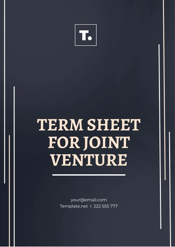 Free Term Sheet for Joint Venture Template to Edit Online