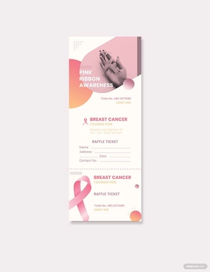 Breast Cancer Raffle Ticket Template
