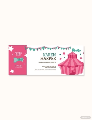 Carnival Birthday Ticket Template