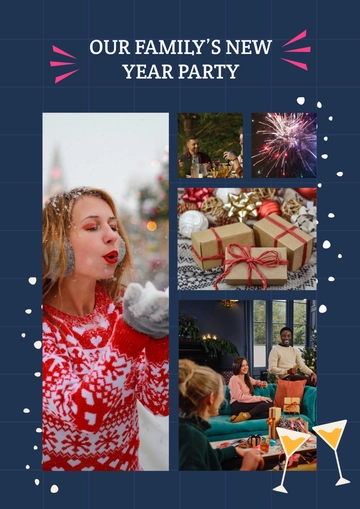 Free New Year Party Photo Collage Template to Edit Online