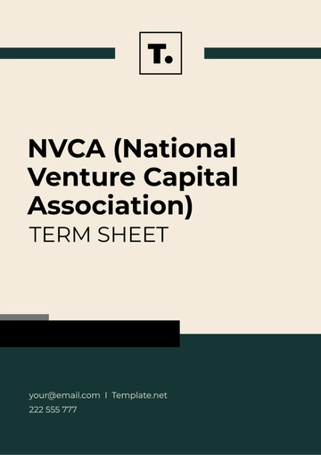 Free NVCA(National Venture Capital Association) Term Sheet Template to Edit Online
