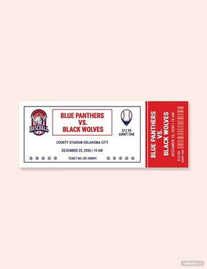 Christmas Baseball Ticket Template