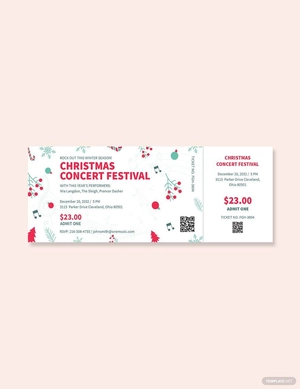 Christmas Concert Ticket Template