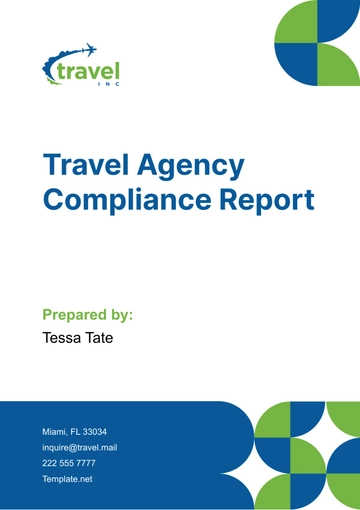 Free Travel Agency Compliance Report Template to Edit Online