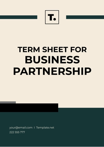 Free Term Sheet for Business Partnership Template to Edit Online