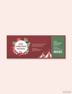 Christmas Festival Ticket Template