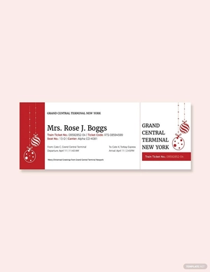 Christmas Train Ticket Template