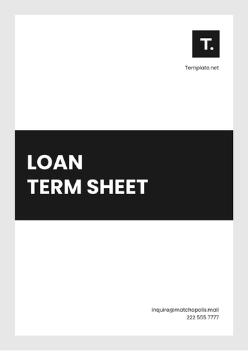 Free Blank Loan Term Sheet Template to Edit Online
